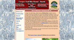 Desktop Screenshot of creepertrailbikerental-shuttle.com